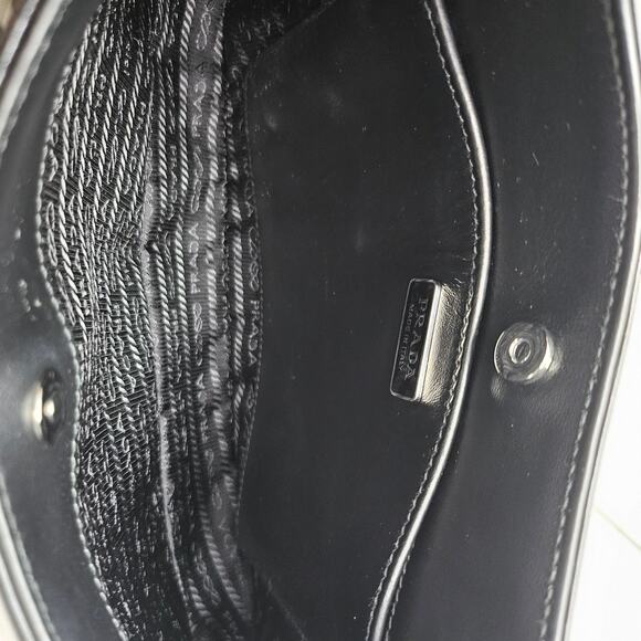 Prada Cleo Small Leather Shoulder Bag Black - Picture 3 of 7